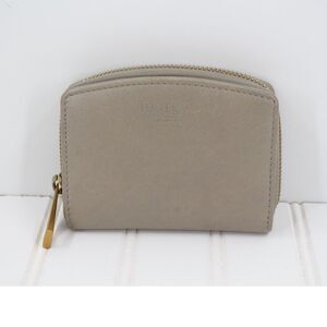 Margot New York Zipper Closure Gina Compact Wallet Leather Gold Hardware